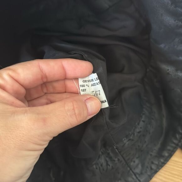 Gino di Giorgio by Comint Vintage Leather Jacket Womens Medium Black Bomber - Picture 9 of 10